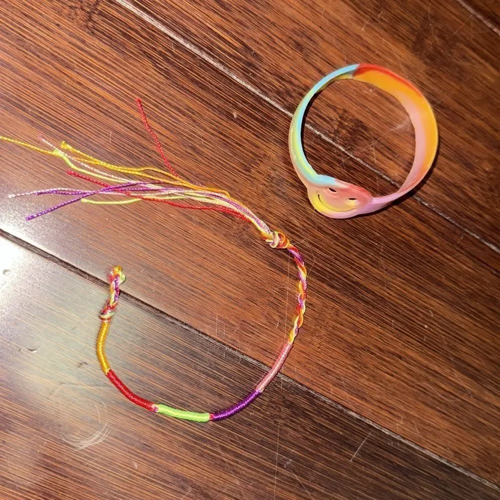 Kids Colorful Ring and Bracelet Set - 2 Bracelets and 1 Ring - BRAND NEW